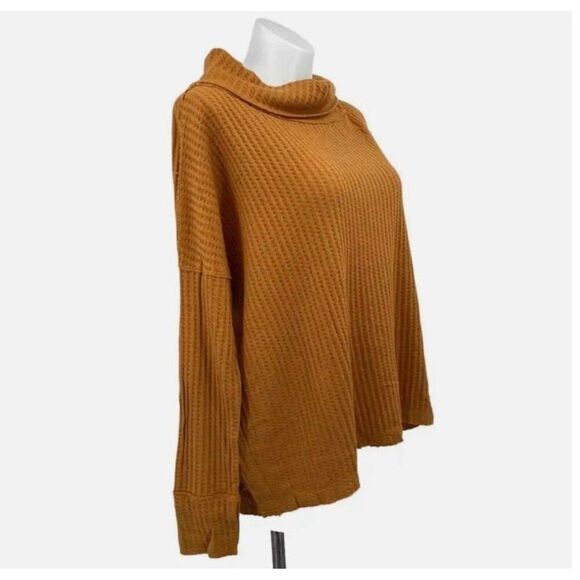 Free People NWT Fall Chic Mock Neck Boho Coastal Grandma Cottage Knit Sweater - Picture 4 of 8